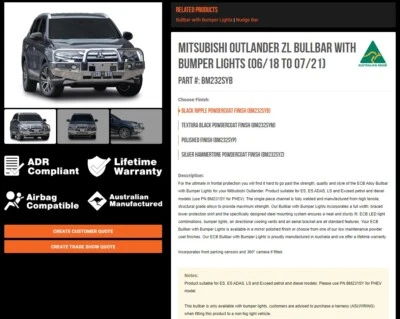 ZL Outlander Bull Bar - image 1 of 4