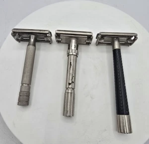Lot of 3 Vintage Razors: 2 Gillette, 1 Schick - Picture 1 of 24