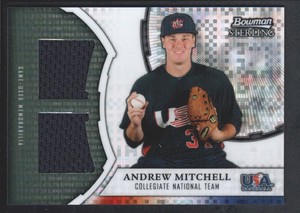 ANDREW MITCHELL 2011 BOWMAN STERLING USA XFRACTOR XDRAM DUAL JERSEY 75/199 SP