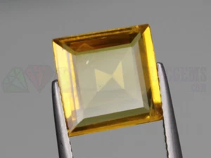 Zafiro amarillo de Ceilán VS 11x11 mm cuadrado 4,30 quilates piedras preciosas naturales sueltas facetadas - Imagen 1 de 9