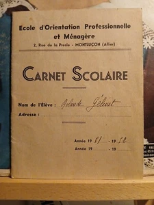 Carnet Scolaire École D'orientation Professionnelle Et Ménagère Montlucon - Photo 1/1