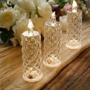 3 Pilar de Luz Halo Rosa Cálido Blanco 6" Funcionado por Batería VELAS LED Fiesta Eventos - Imagen 1 de 9