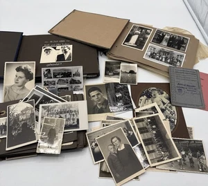 B608 Lote Álbum de Fotos Imágenes SW Antigüedad Años 1920-1950 Militar Familia Viajes - Imagen 1 de 24