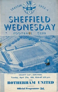 Sheffield Wednesday vs Rotherham United (County Cup Halbfinale) 1953/1954 - Bild 1 von 1