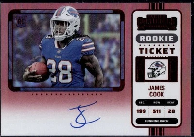 James Cook Contenders Variation *SP* Rookie Auto/Autograph RC MINT FOTL REDZONE - Image 1 of 2
