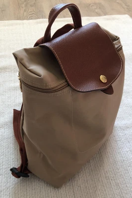 Longchamp Le Pliage "Sac A Dos" Modele Depose Nylon Beige Backpack - image 1 of 4