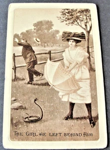 Postal romántica con matasellos de 1912 de La chica que dejó atrás. - Imagen 1 de 2