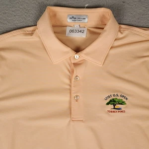 Polo Peter Millar uomo grande arancione righe Torrey Pines estiva comoda - Foto 1 di 6