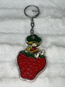 Portachiavi ciondolo ciondolo giocattolo fragola shortcake anni 80 plastica vintage RARO - Foto 1 di 5