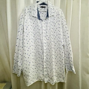 Twenty Eight Degrees 100% Cotton 3XL White Button Down Shirt With Blue Skiers - Picture 1 of 3