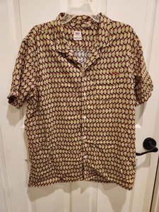 Levis Hemd Herren L Gelb Kaktus All Over Print Relaxed Knopfleiste Freizeit Tasche - Bild 1 von 4