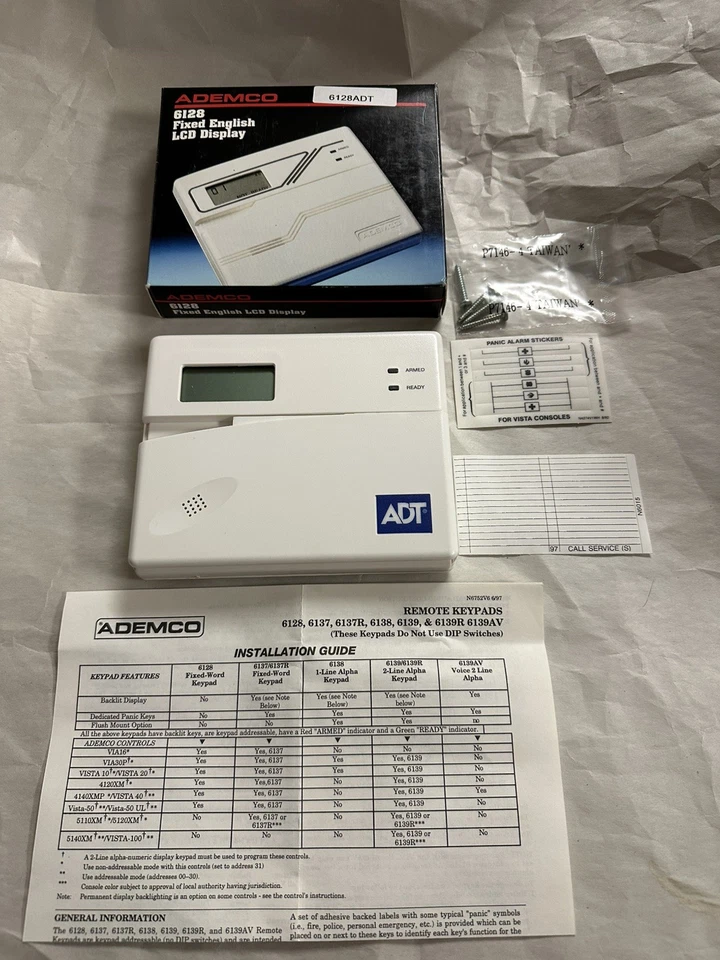 Ademco 6128 Fixed English LCD Display Keypad