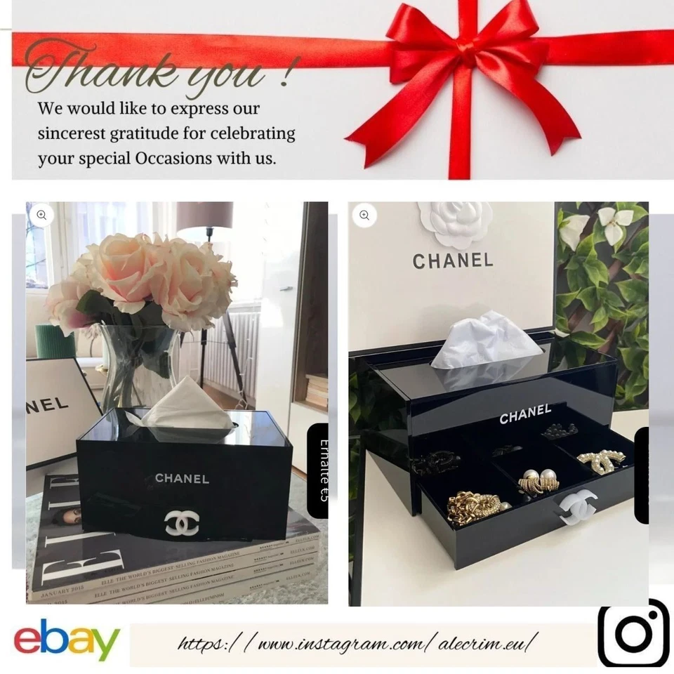 Chanel Make Up Acrylic Box Organiser - Organiser Tissue Holder VIP Gifts - Image 1 of 4