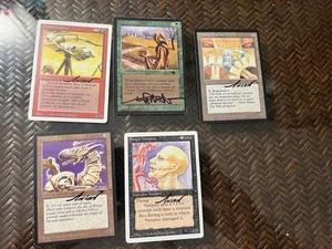 Mtg. Signed. Rev. Orcish Artillery And Sengir Vampire. Citanul Druid. Played - Picture 1 of 1