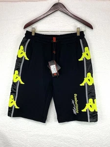NWT! Kappa Gumball 3000 Men’s Medium Summer Jersey Shorts Black & Lime Green - Picture 1 of 13