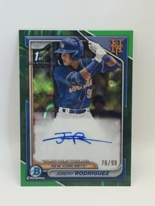 Jeremy Rodriguez 2024 Bowman Chrome #CPA-JRZ Green Refractor RC Auto /99 - Picture 1 of 2