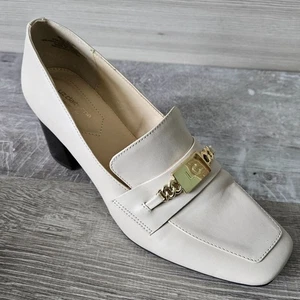 Liz Claiborne Melba cremefarbener klassischer Loafer mit Blockabsatz goldfarben Damengröße 8 - Bild 1 von 24
