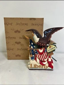 Jim Shore Heartwood Creek Long Live Liberty #6001085 American Flag Eagle RARE - Picture 1 of 6