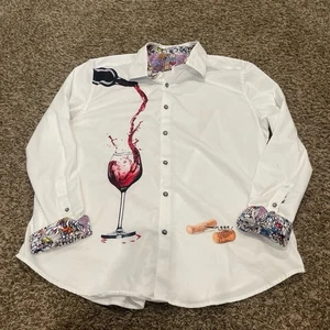 Robert Graham date night wine long sleeve button-down shirt men’s size 3 XL - Picture 1 of 7