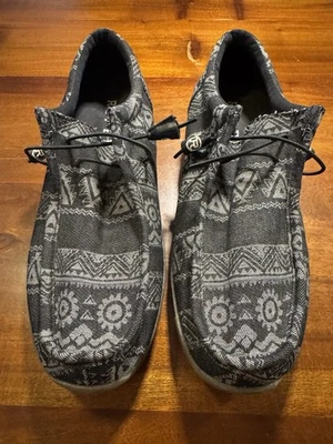 Roper Chillin Black Aztec Comfort Shoes Chukka Moccasin Flat Loafer Women Sz 8.5 - Image 1 of 4