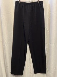 Bend Over Womens Black Elastic Waist Straight-Leg Pants Size 14 Polyester Blend - Picture 1 of 7