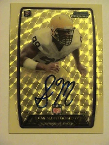 2013 Bowman Chrome Gold Refractor Sam Montgomery Houston Texans LSU Auto  1/1 - Picture 1 of 2