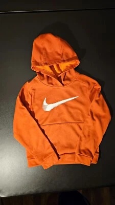 Nike Therma-Fit Pullover Sudadera con Capucha Niños L 7 Naranja Mancha Gráfico Swoosh Foto 1 de 4