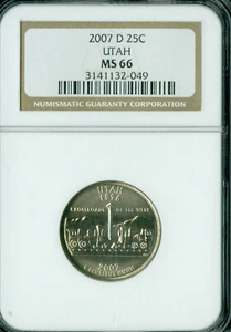 2007 D UTAH QUARTER NGC MS66 BUSINESS STRIKE . - Picture 1 of 2