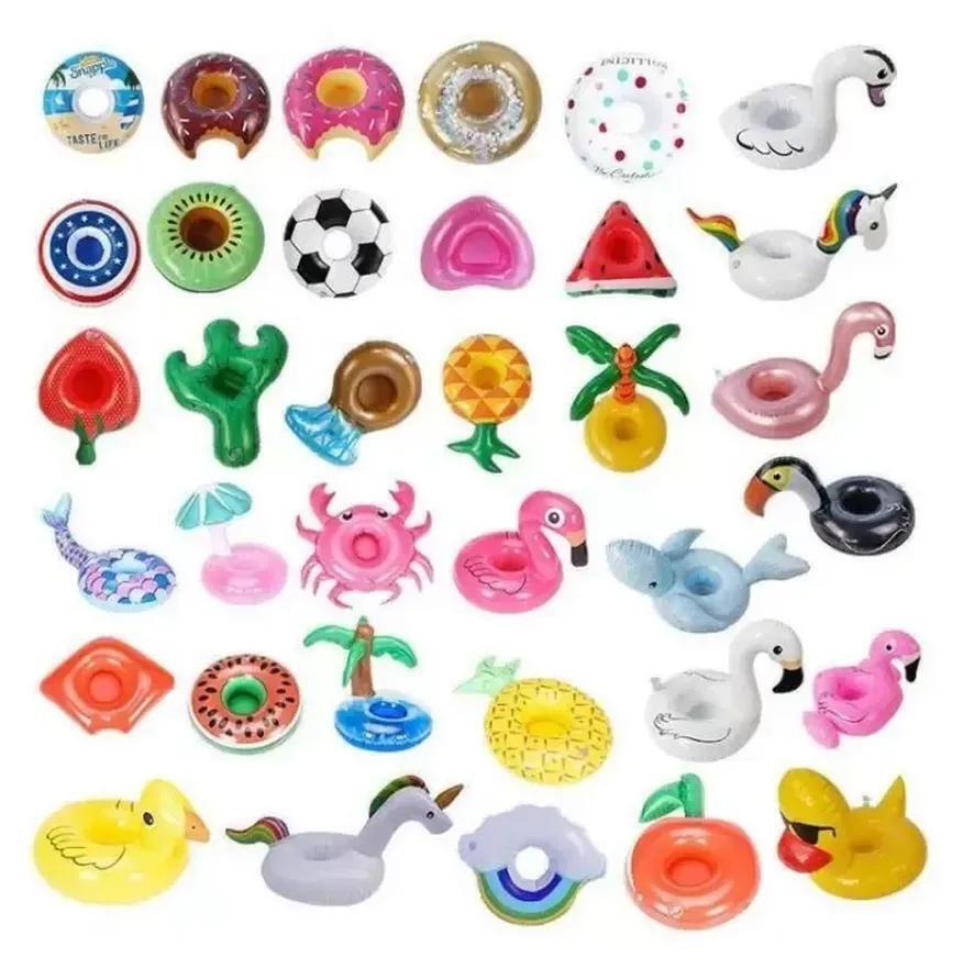 Mixed Design Floating Drink Rings 10 Mixed Inflatable Floating Drink ...