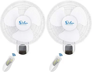 Simple Deluxe 16'' Wall Mount Fans Oscillating Quiet for Home Shop Office 2-Pack - Picture 1 of 10