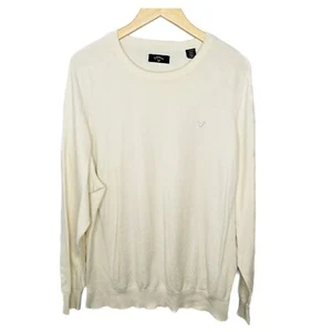 Suéter Callaway Crema Blanco Cuello Redondo Para Hombre XL Hombro y Lados Acanalados - Imagen 1 de 7