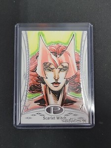 Marvel Premier 2014 Sketch Card Scarlet Witch 1 of 1 + Bonus Marvel cards RARE