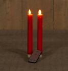 2 LED Echtwachs Stabkerzen rot flammenlose Kerze mit Fernbedienung Tafelkerze