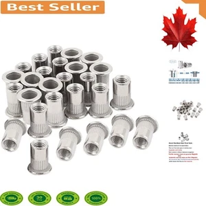 30pcs Stainless Steel Rivet Nuts Threaded Inserts - Durable Fastening Solution - Picture 1 of 6
