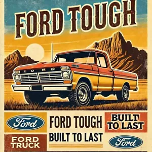 1970 Ford Truck Built Ford Tough Retro Vintage reproduction metal sign - Picture 1 of 1