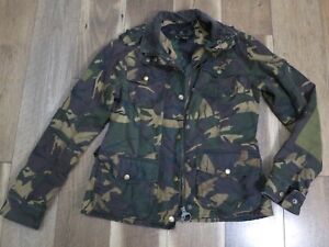 Barbour Women's Brown/Green Camouflage Full Zip Valiant Waxed Jacket Sz 6