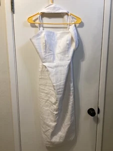 Weißes ärmelloses Midi-Damenkleid mit 1 Schulter neu ohne Etikett "Milly". Größe 6 - Bild 1 von 2
