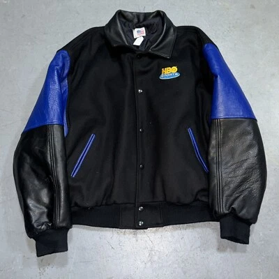 ВИНТАЖНЫЙ 90-Х HBO SPORTS ЧЕМПИОНАТА МИРА ПО БОКСУ ШЕРСТИ КОЖАНАЯ КУРТКА XL РЕДКАЯ - Изображение 1 из 4