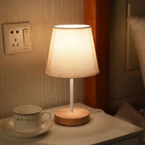 USB Powered Nightstand Lamp Wooden Desk Light Home Decor Table Lamp  Kids Room