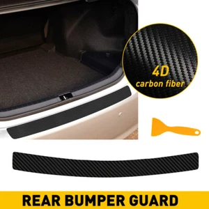 Car Rear Boot Bumper Sill Carbon Fiber Protector Plate Trim Strip Cover Guard 1x - Picture 1 of 14