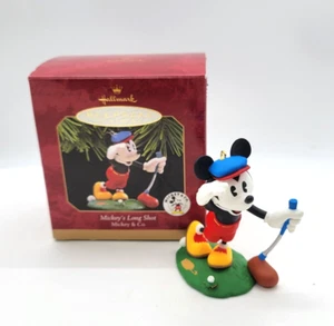 Hallmark Keepsake Adorno de Navidad 1997 Disney's Mickey's Long Shot 06412 Golf - Imagen 1 de 5