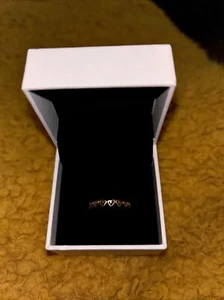 Genuine PANDORA Rose Gold Freehand Hearts Ring - Size 50 - Picture 1 of 4