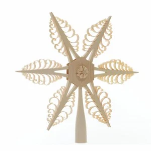 Baumschmuck Christbaumspitze Mittig 1Rosette 24x24x4cm NEU Holzspitze Seiffen - Bild 1 von 2