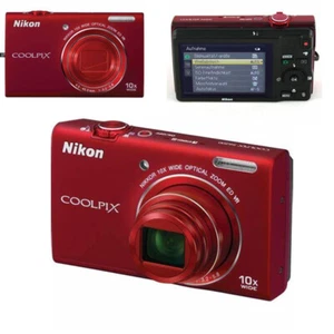 Nikon COOLPIX S6200 16.0MP Digital Camera 10 x Optical Zoom - Red With Sd Card - Picture 1 of 6