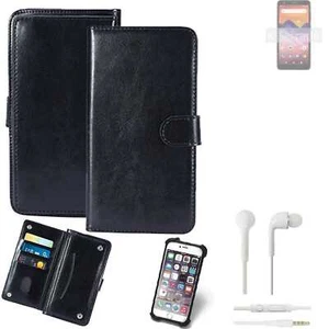 Case For ZTE Avid 579 + Earphones Protective Flip Cover Folding Bag Book Cell Ph - Picture 1 of 7