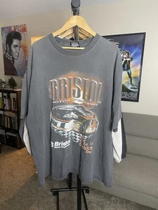 Vintage Nascar Shirt Bristol Motor Speedway Size 2XL Faded Black - Picture 1 of 9