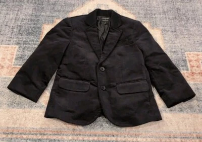 Chaqueta Blazer Crewcuts Thompson Negra Terciopelo Elastizada Niños Talla 3 Foto 1 de 3