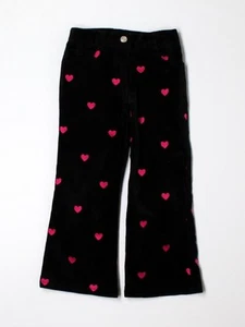 Girl Lilly Pulitzer Valentines Day Black Velour Hot Pink Heart Pants Size 4 - Picture 1 of 1