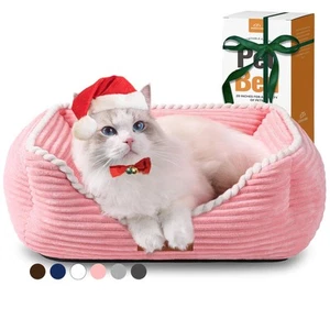 Cat Dog Bed for Pets, Rectangle Pet Bed Gift for Puppy and Kitten, Machine Wa... - Picture 1 of 6