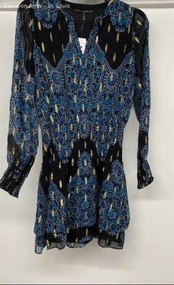 Minivestido White House Black Market para mujer azul negro manga larga talla XS Foto 1 de 4